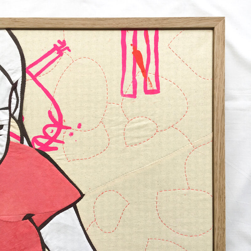 Do You See Me, Mumma?: textile artwork 80cm by 80cm