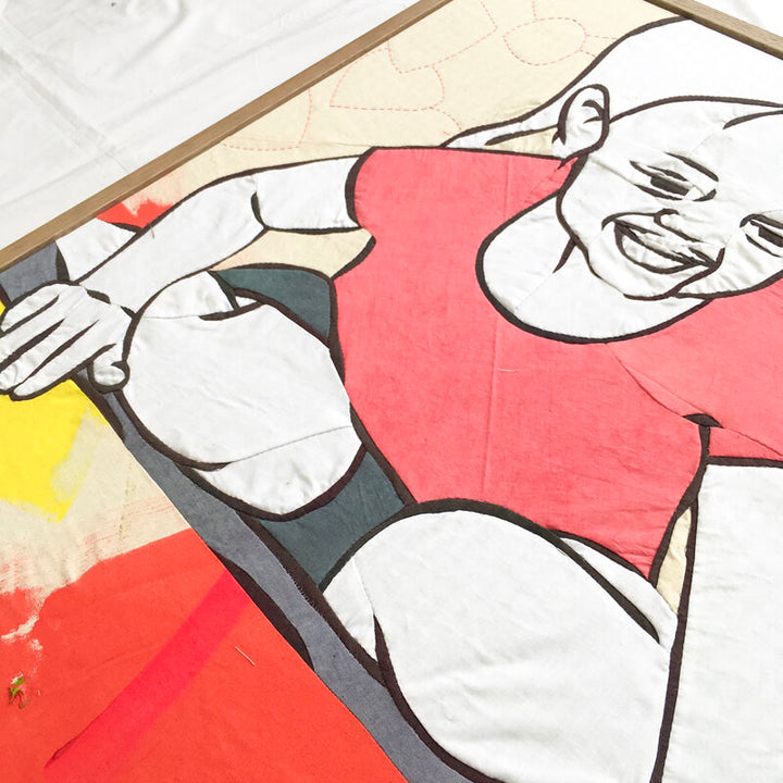 Do You See Me, Mumma?: textile artwork 80cm by 80cm