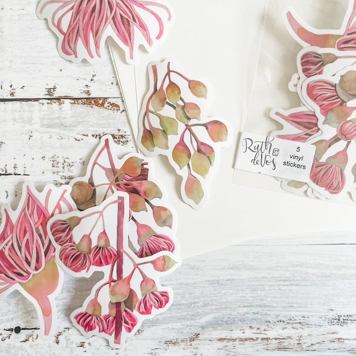 Eucalyptus Stickers (transparent) (pack of 5)