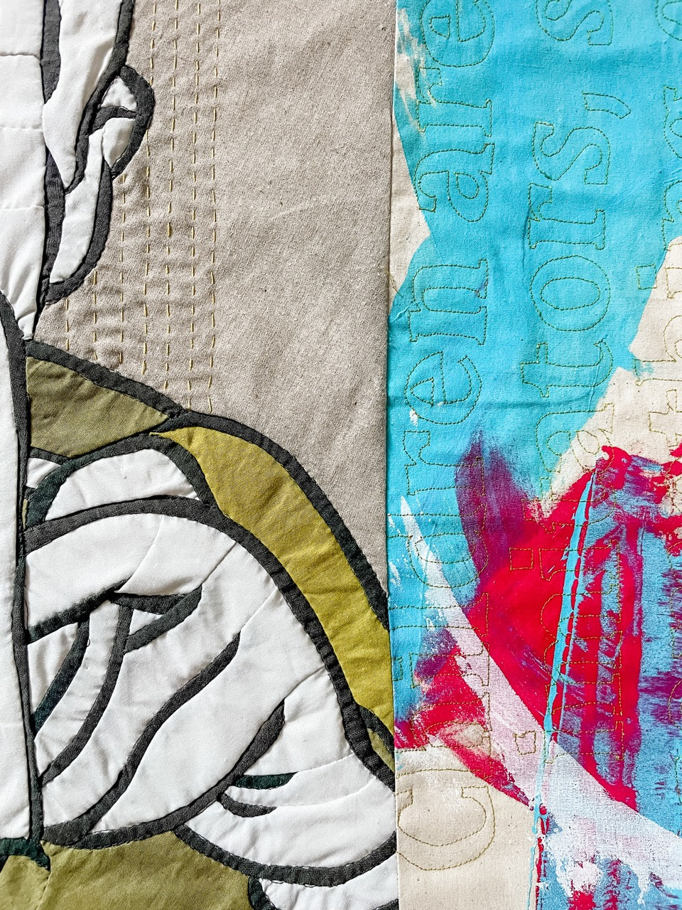 Everything's Better With Hot Chocolate: a textile artwork