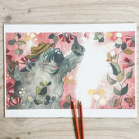 'Grandpa Wombat' art print - Ruth de Vos: Art