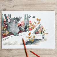 'Happy Wombat' art print - Ruth de Vos: Art