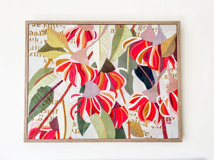 He Makes the Clouds His Chariot: a botanical textile artwork