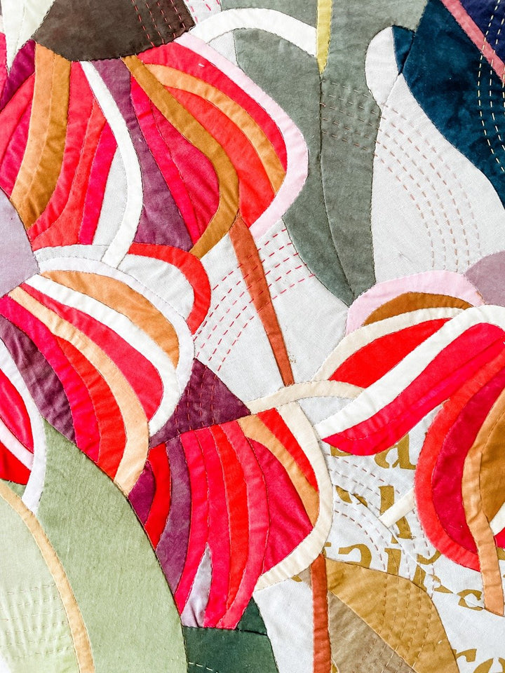He Makes the Clouds His Chariot: a botanical textile artwork