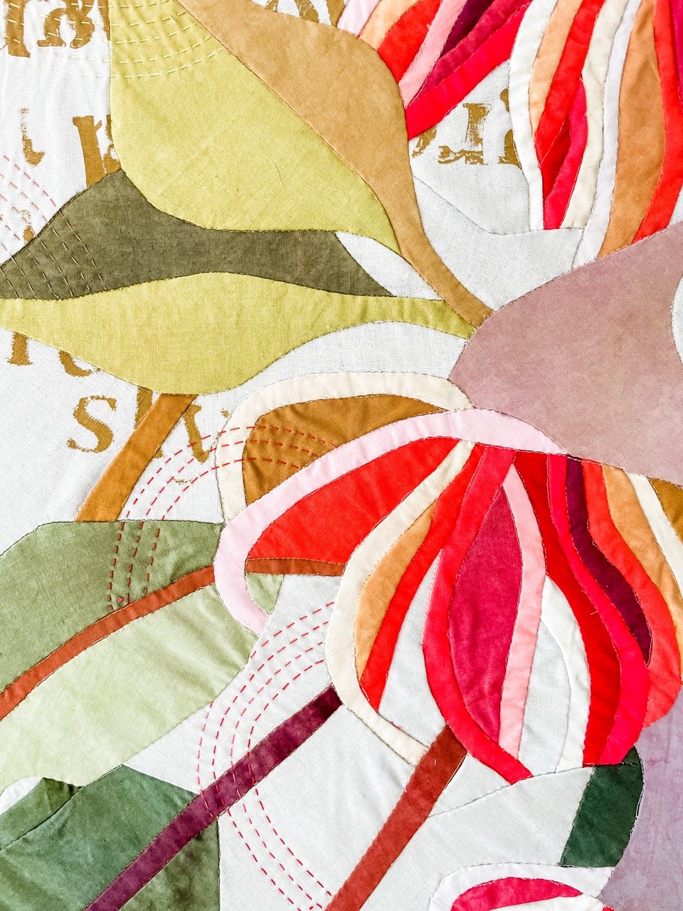 He Makes the Clouds His Chariot: a botanical textile artwork