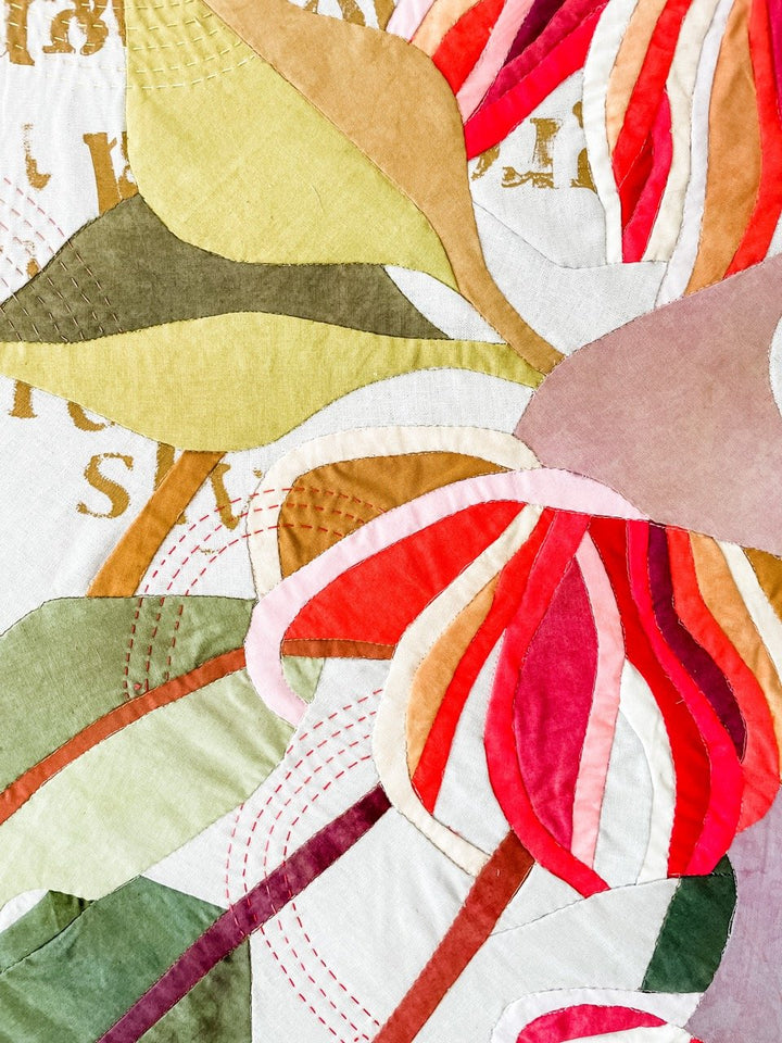 He Makes the Clouds His Chariot: a botanical textile artwork