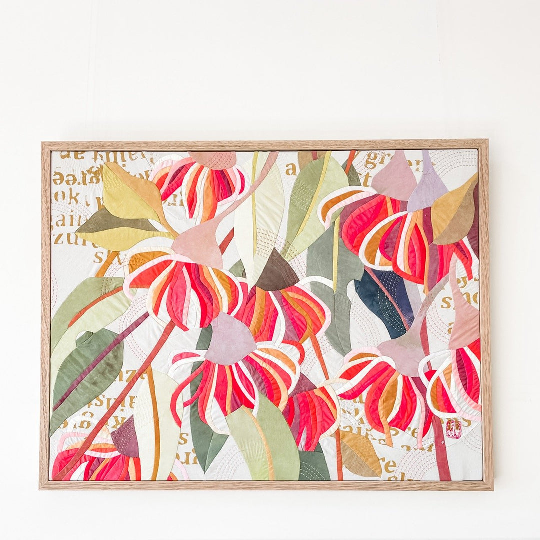 He Makes the Clouds His Chariot: a botanical textile artwork
