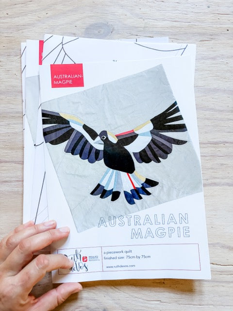 Australian Magpie Quilt Pattern + Kit Bundle