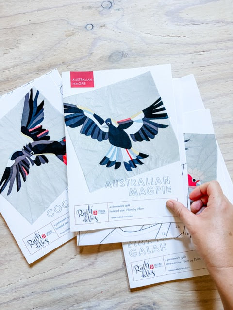 Black Cockatoo Quilt Pattern + Kit Bundle