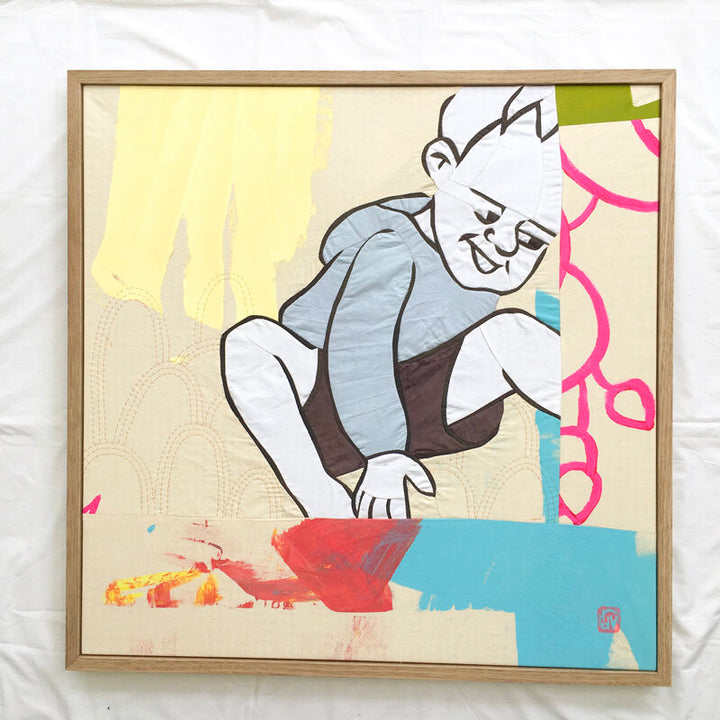 In All The Little Things: textile artwork 80cm by 80cm