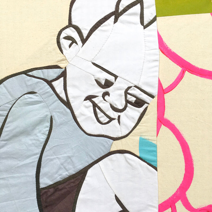 In All The Little Things: textile artwork 80cm by 80cm