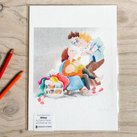 'Kiss Goodnight' art print - Ruth de Vos: Art