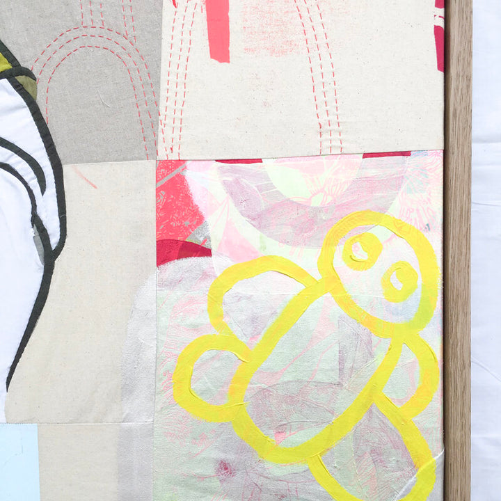 On the Wings of the Wind: textile artwork 80cm by 80cm