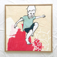Watch Us Bounce: textile artwork 80cm by 80cm - Ruth de Vos: Art