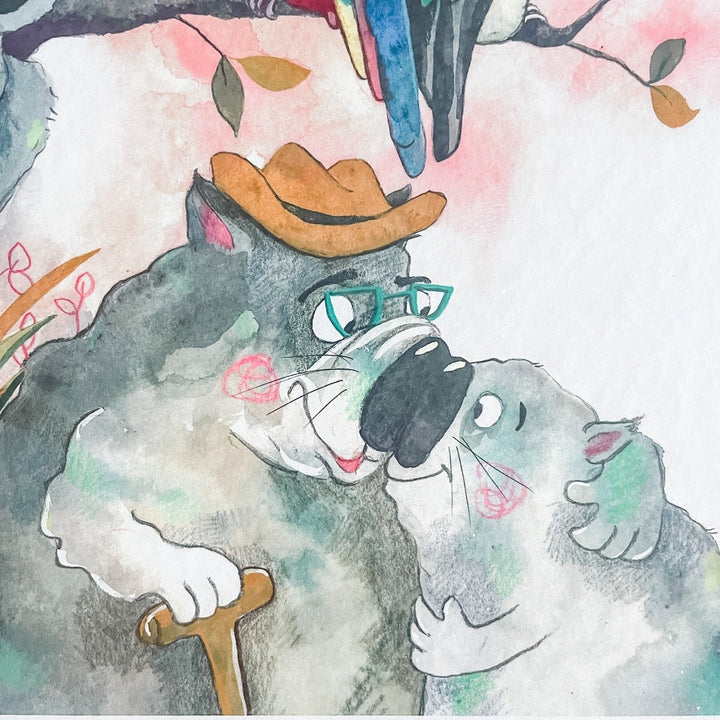 'Wombat Kiss' art print